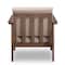 Baxton Studio Venza Walnut Wood Light Brown Upholstered Lounge Chair 140-7555 - alternate 4
